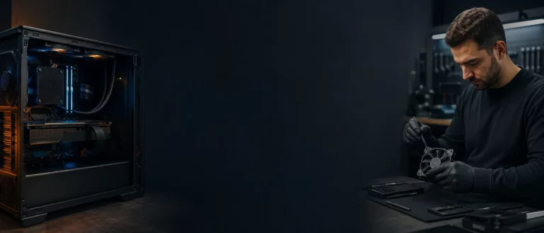 Tour de PC gamer ouverte lors d'un diagnostic de températures
