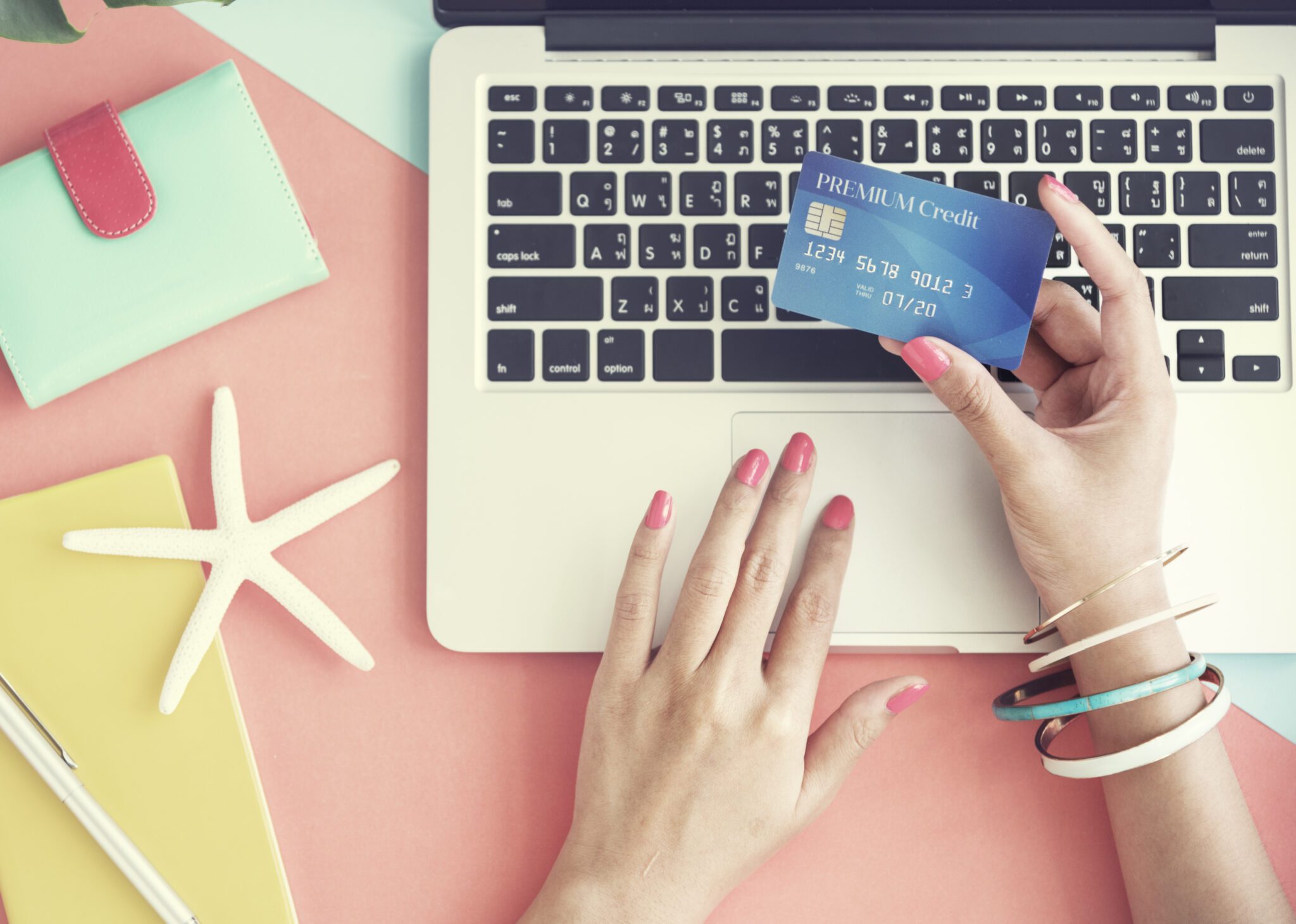 Credit Card Online Shopping Spending Payment Concept Credit Card Online Shopping Spending Payment Concept