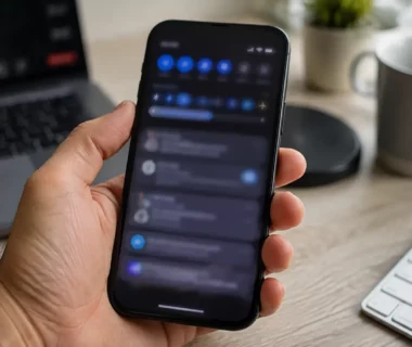 Smartphone Samsung affichant des notifications publicitaires indésirables